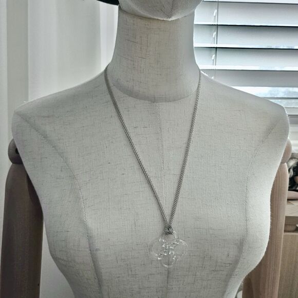 Vintage Tiffany & Co. Elsa Peretti Quadrifoglio Rock Crystal Pendant Necklace - Picture 9 of 10